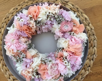 Spring wreath with dried flowers | Mini pastel wreath | Dried flower wreath  for Easter | Floral wreath for table decoration | Gift idea for Mom