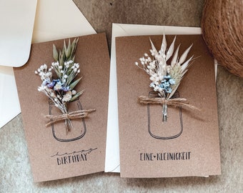 Kraft paper card | Gift card | Cash gift | Dried flowers | Congratulations card | Birthday card