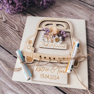 Hochzeitskarte personalisiert Holz Hochzeitsgeschenk Geldgeschenk Geschenkidee Hochzeitsgast Exclusives Besonderes Geschenk Brautpaar Bild 5