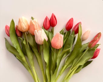 Artificial tulip bunch | Tulips in various colors | Vase decoration, spring decoration, tulip decoration | Spring table decoration