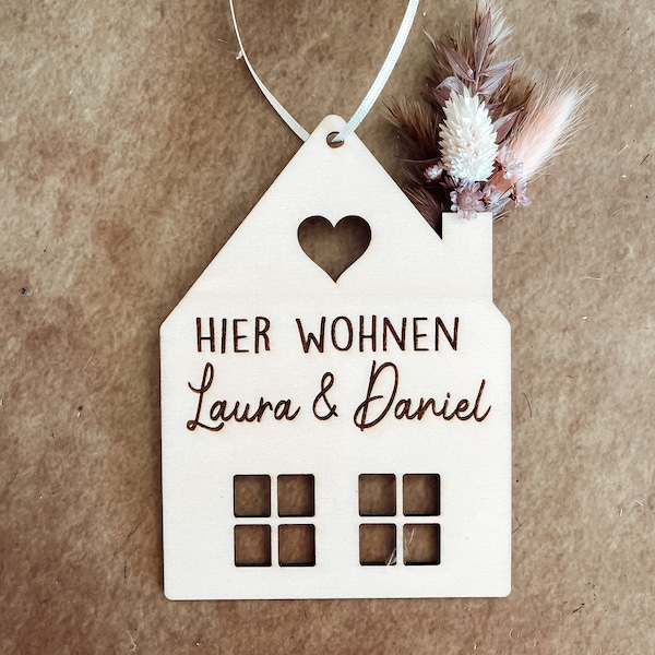 Namenshäuschen Holzhaus | Holzdeko Familienname | Weihnachtsgeschenk Idee Holz | Personalisiertes Holzhaus