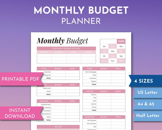 Carnet et planificateur de budget mensuel : Cahier de compte gestion des  dépenses, revenues et calculs des finances (Paperback) 