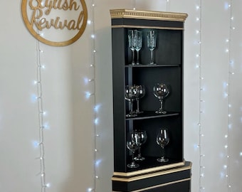 Drinks gin display cocktail corner cabinet black stag head vintage