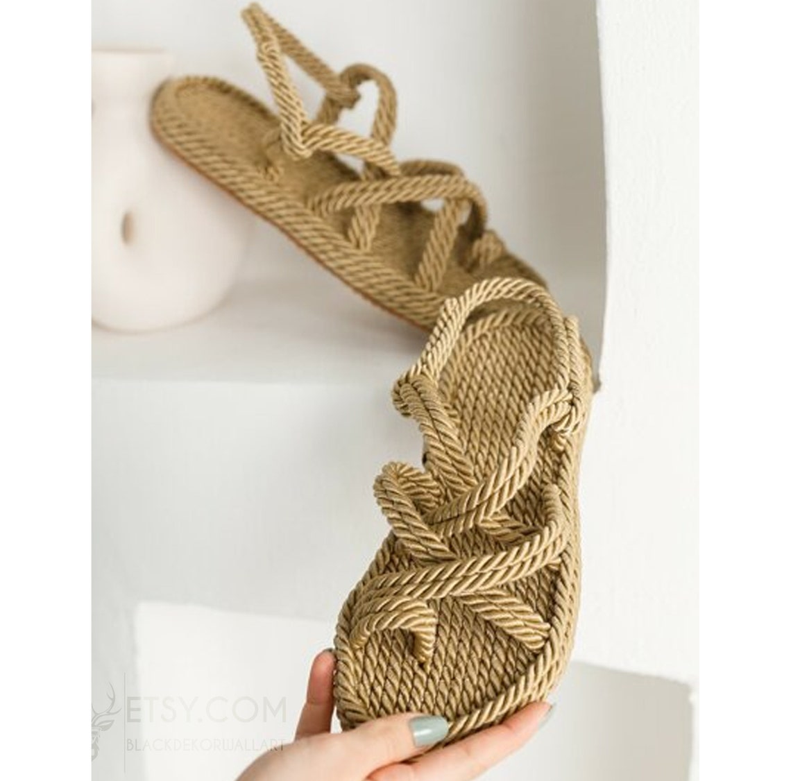 Straw Handmade Sandals Sandals Knitted Sandals Handmade Etsy