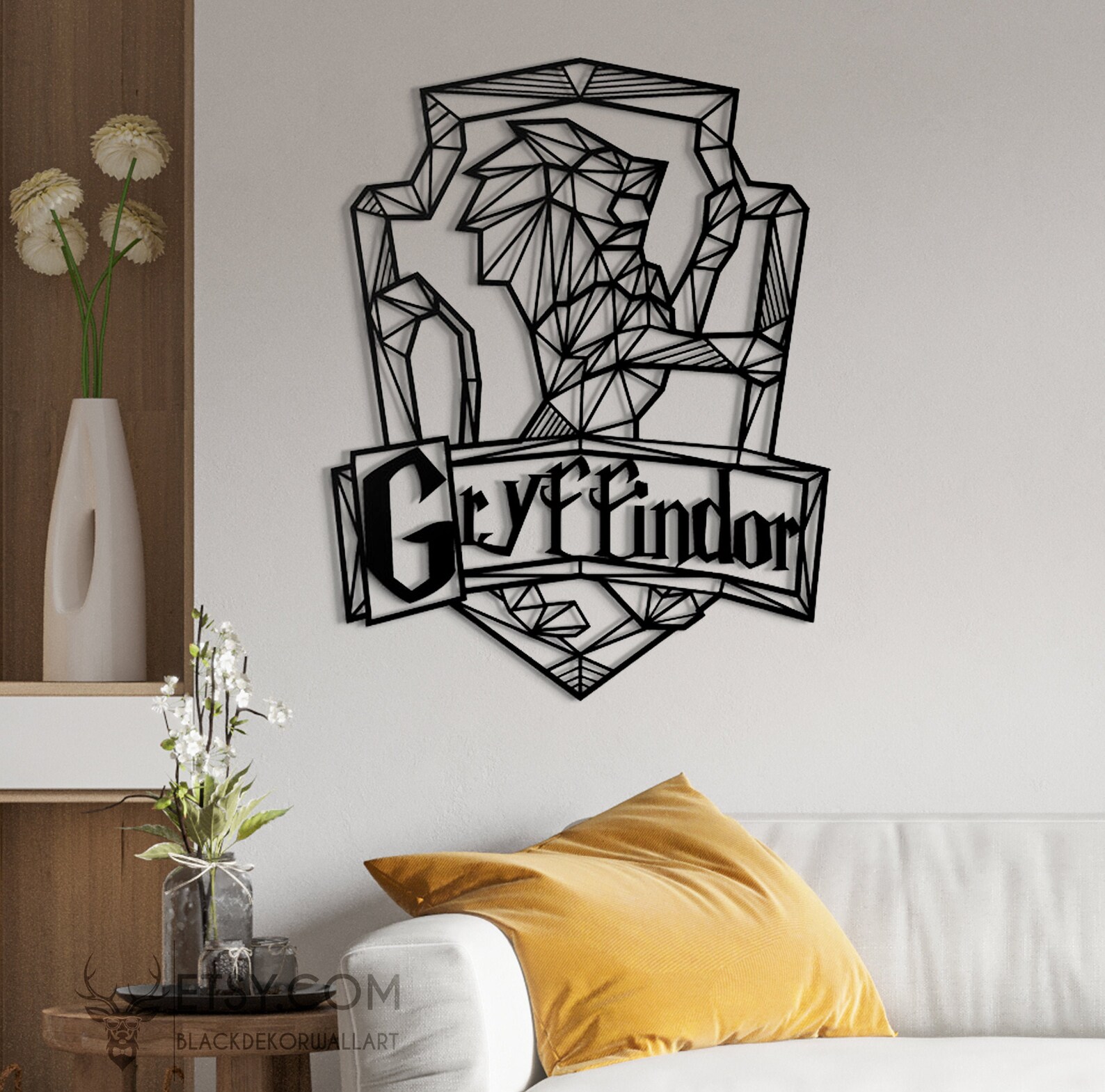 Gryffindor Metal Wall Art Harry Potter Sign Houses of Etsy