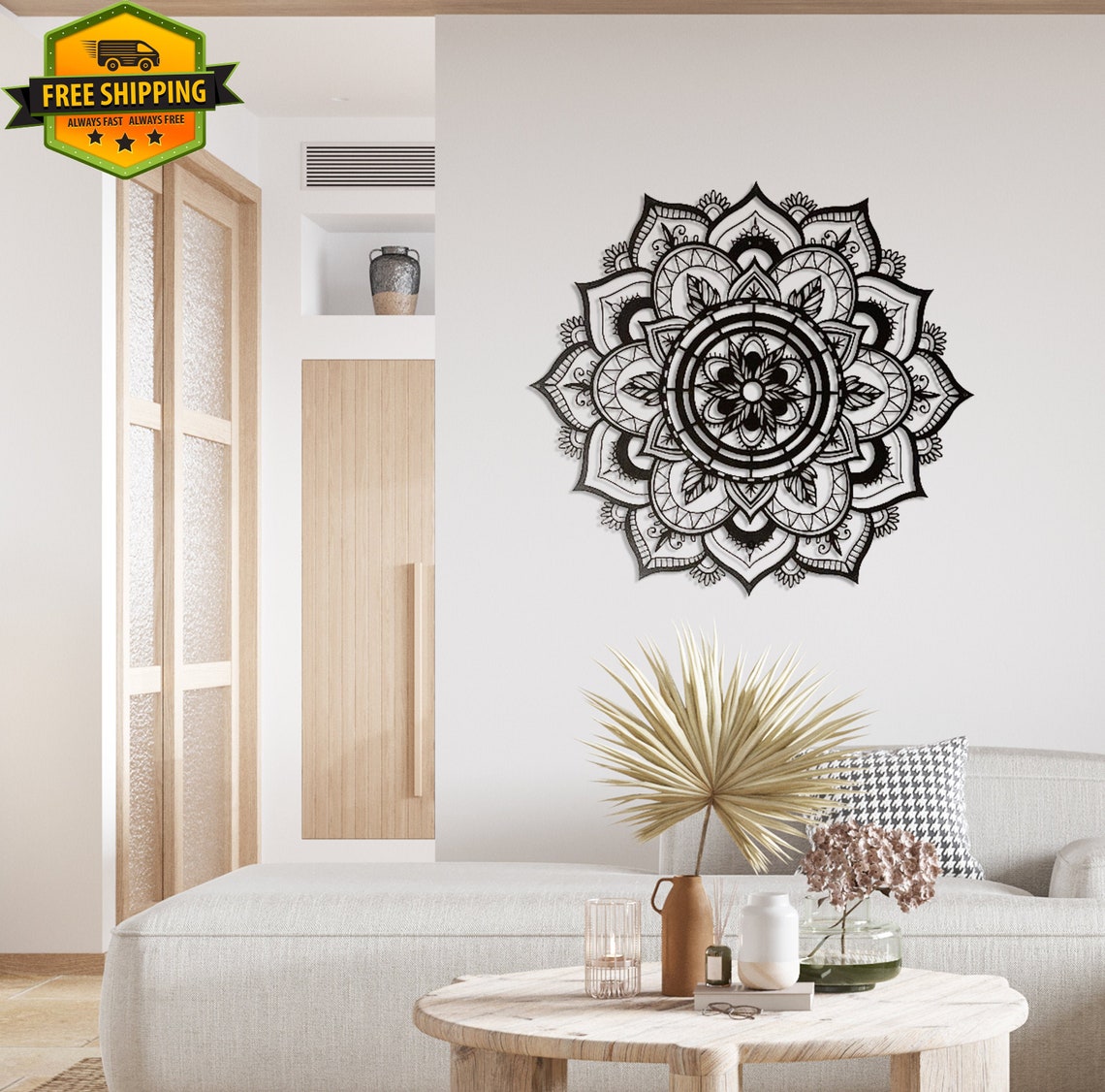 Mandala Large Metal Wall Art Metal Wall Sign Metal Wall Etsy