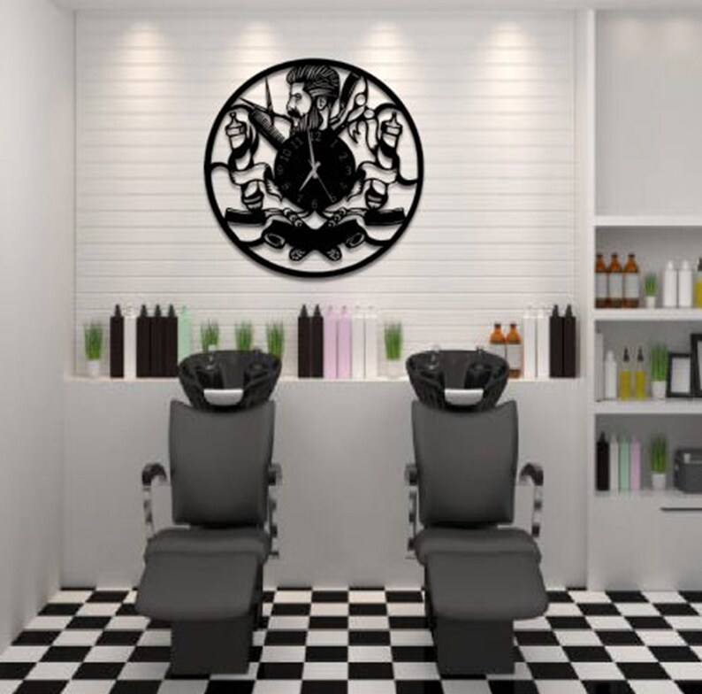 Hairdresser Wall Clock Modern Wall Clock Oversized Wall Clock Etsy