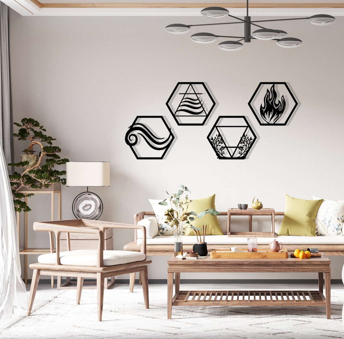 Four Elements Metal Wall Art SetWall HangingsAvatar Wall Etsy