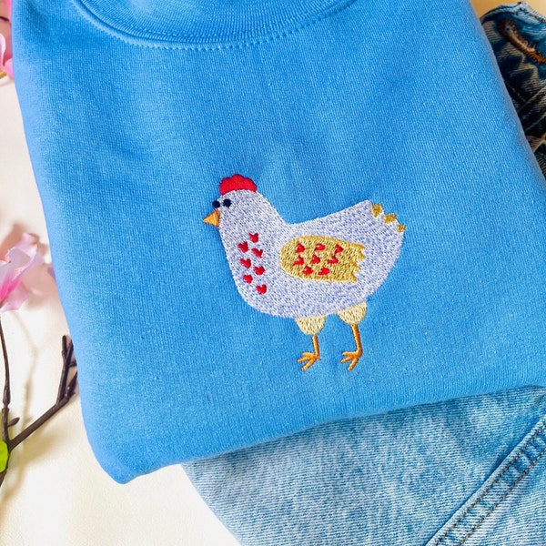 Embroidered Chicken Etsy 