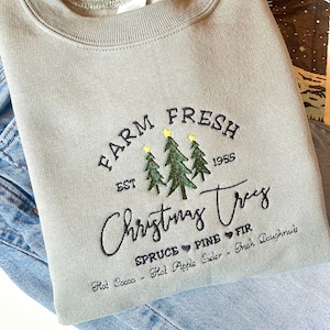 Christmas Tree Farm Emrbroidered Crewneck | Embroidered Crewneck | Holiday Apparel | Christmas Sweater | Christmas Sweatshirt