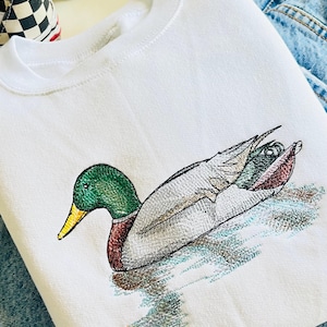 Mallard Duck Embroidered Crewneck