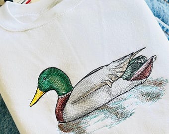 Mallard Duck Embroidered Crewneck