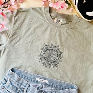 Wild Bloom Embroidered Cotton T-Shirt Nature Tee Embroidered T-Shirt Graphic T Shirt Nature Gifts image 5