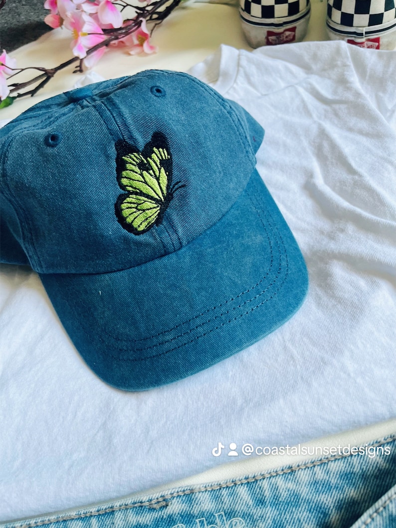 Vintage Butterfly Embroidered Baseball Cap | Dad Hat | Dat Hats ...