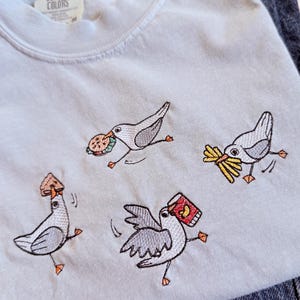 Silly Seagull Embroidered T-Shirt: Nature Tee, Comfort Colors