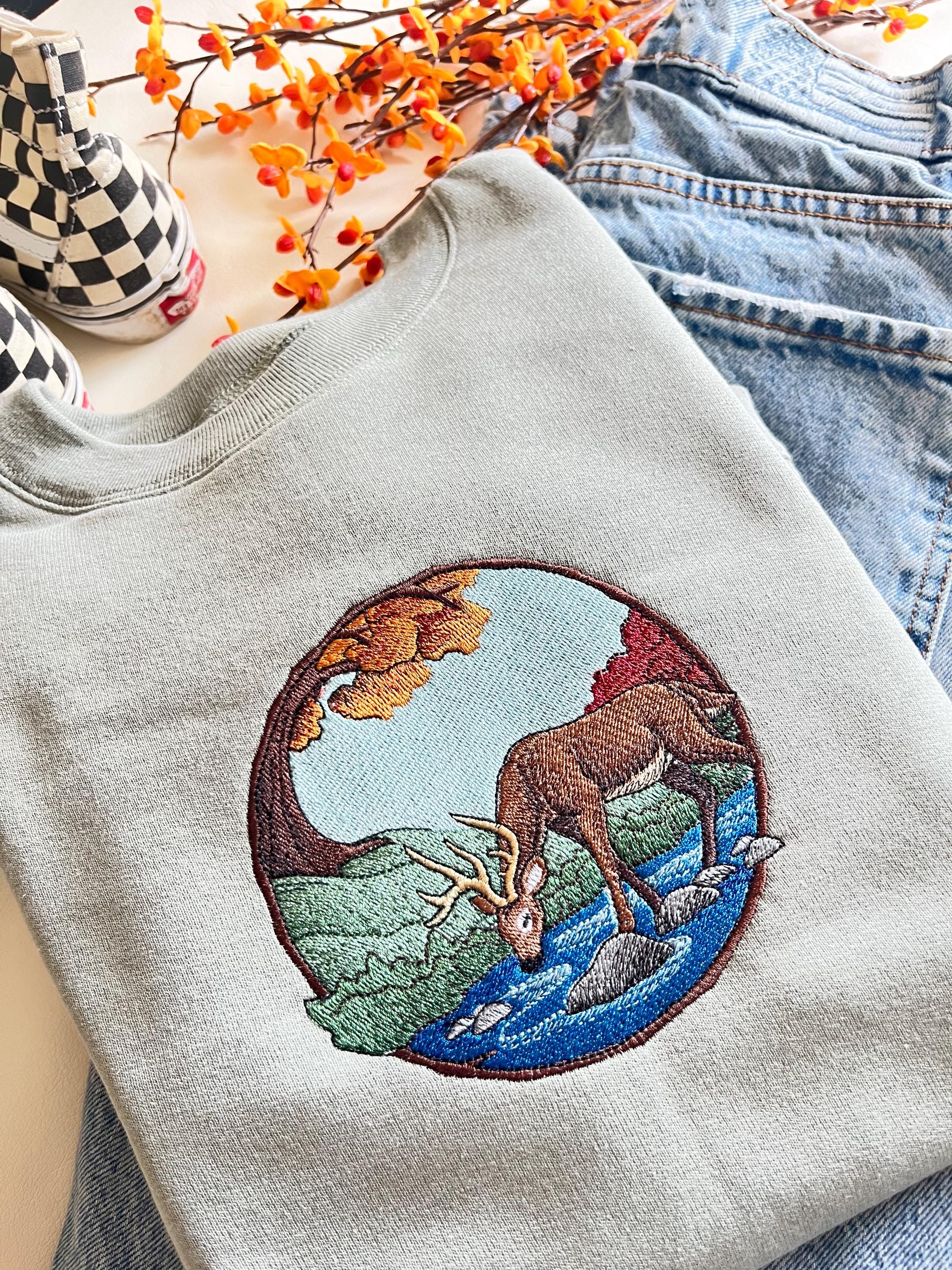 Forest Buck Embroidered Crewneck | Nature Crewneck