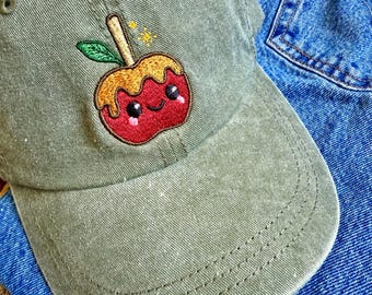 Caramel Apple Embroidered Baseball Cap | Vintage | Dat Hats | Halloween Gifts | Skatewear |Fall