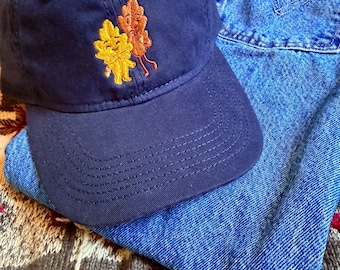 Leaf Lovers Embroidered Baseball Cap | Vintage | Dat Hats | Halloween Gifts | Skatewear |Fall