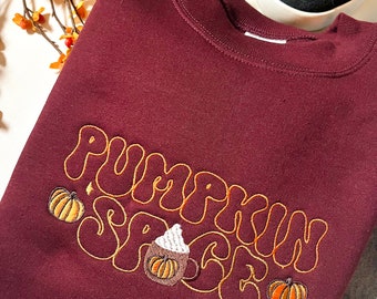 Pumpkin Spice Embroidered Crewneck