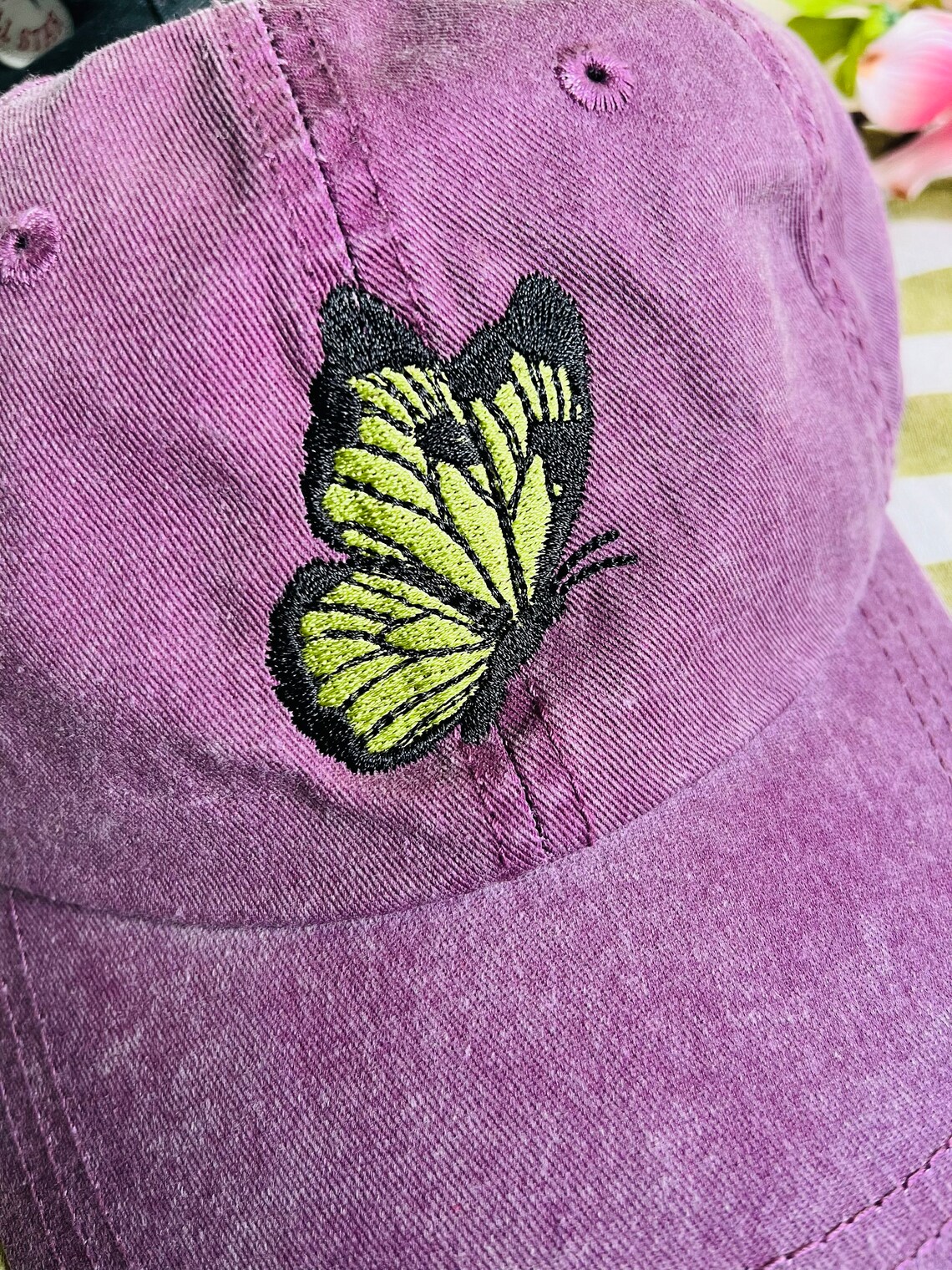 Vintage Butterfly Embroidered Baseball Cap | Dad Hat | Dat Hats ...