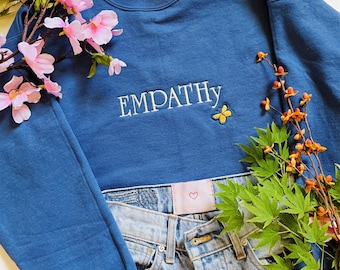 Empathy with Butterfly Embroidered Sweatshirt | Butterfly Sweatshirt