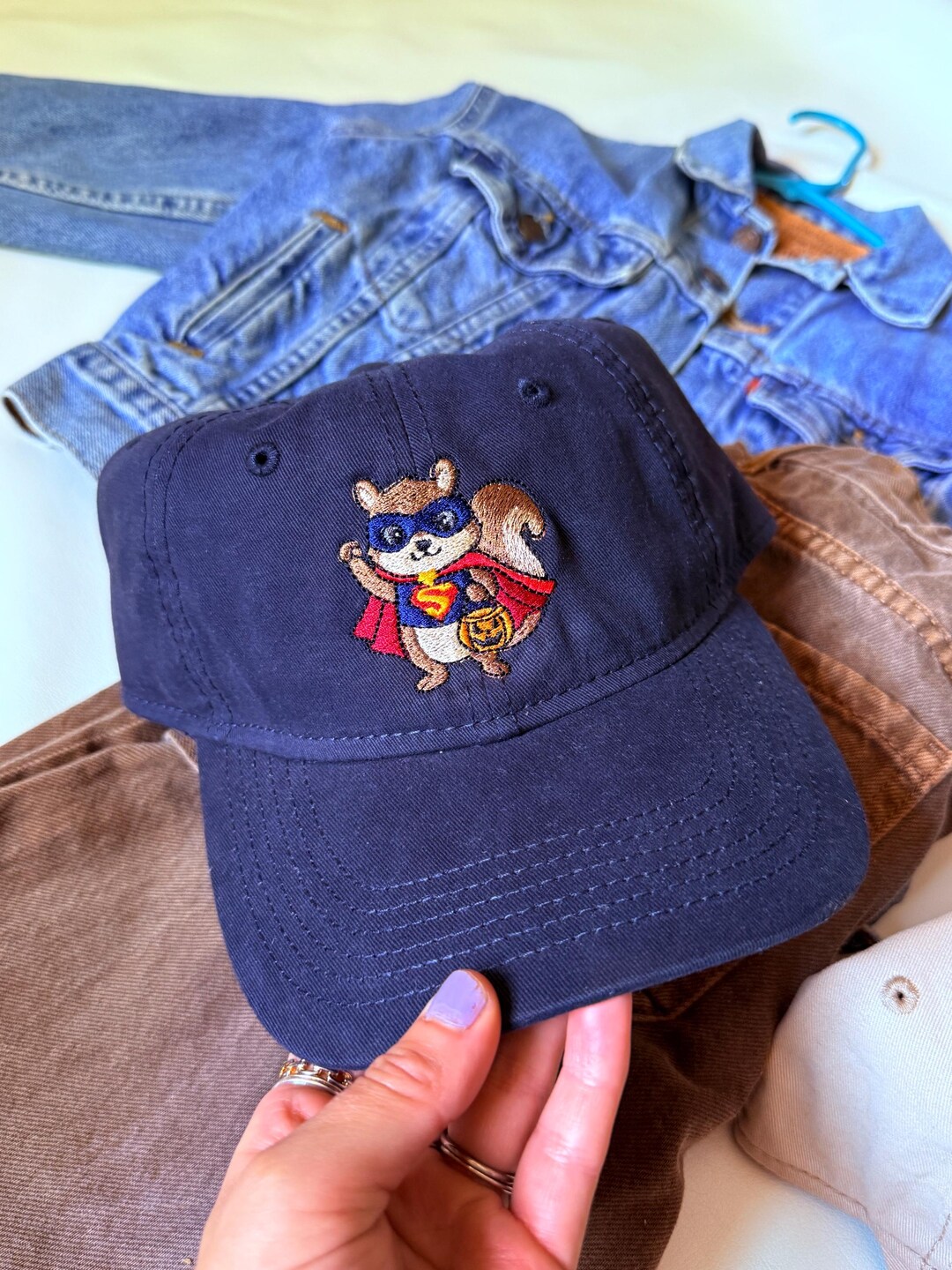 Superhero Squirrel Embroidered Baseball Cap | Vintage | Dat Hats ...