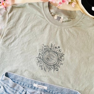 Wild Bloom Embroidered Cotton T-Shirt Nature Tee Embroidered T-Shirt Graphic T Shirt Nature Gifts image 4