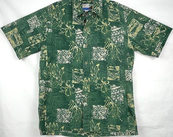 Camicia hawaiana Makapuu, piccola camicia a maniche corte con bottoni.