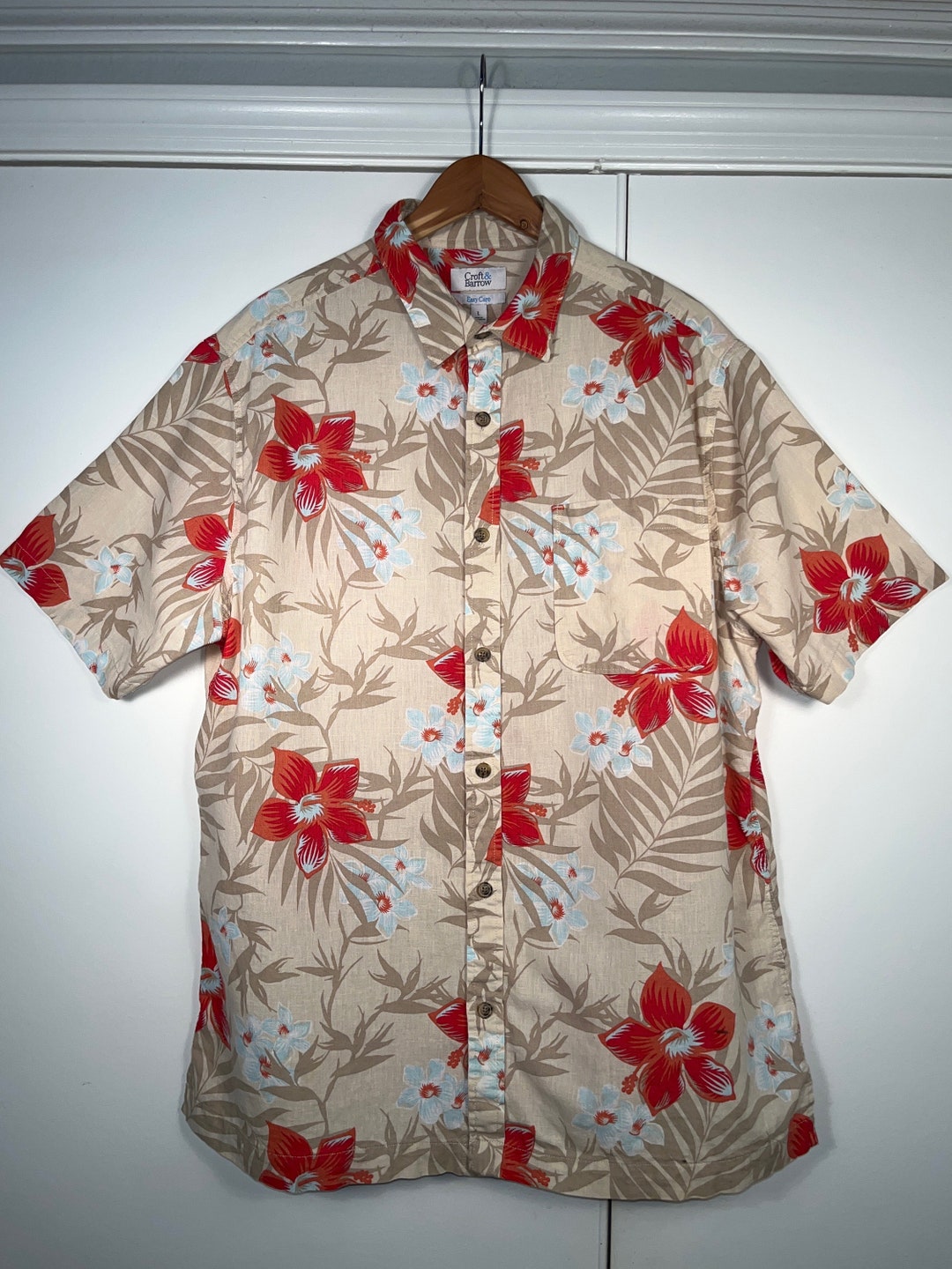 Hawaiian Shirt Croft and Barrow Island Wear Shirt Size Large Short ...