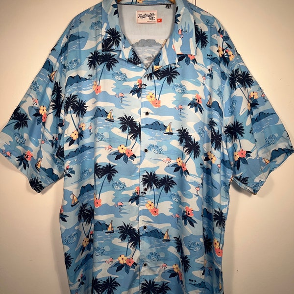 Island Shirt Huntington BC 4XL Hawaiian Shirt Button Down Casual