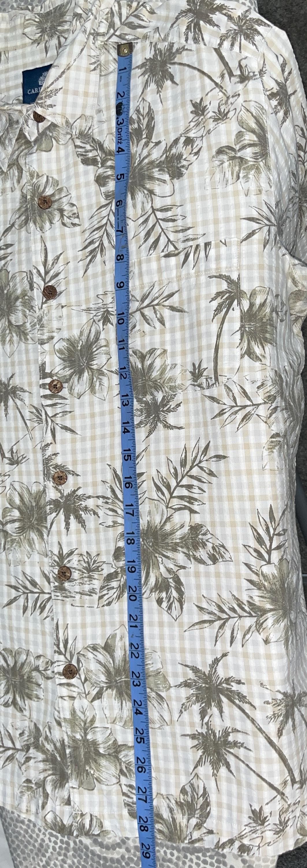 Chemise Hawaïenne Homme Caribbean Joe, Manches Courtes, Bleu à Palmiers, Taille L