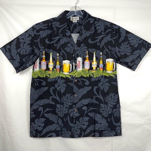 Hawaiian Shirt Mens Medium Aloha Republic Short Sleeve Shirt Button Down