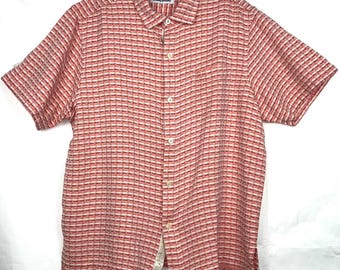 Tommy Bahama Herren Large Button Down Strukturseide Vintage Shirt