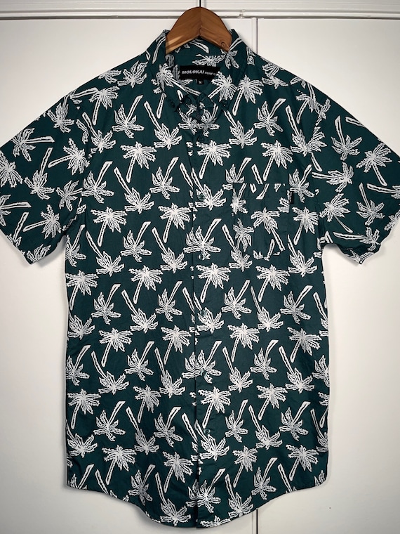 Hawaiian Shirt Molokai Cotton Medium Button Down S