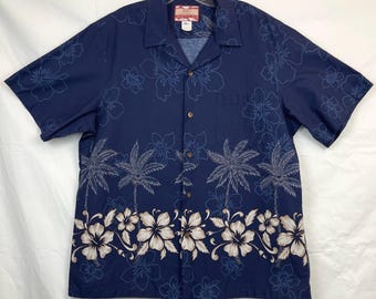 AGBr.JC Hawaiihemd Herren XL: Florales Palmenmuster, Made in Hawaii