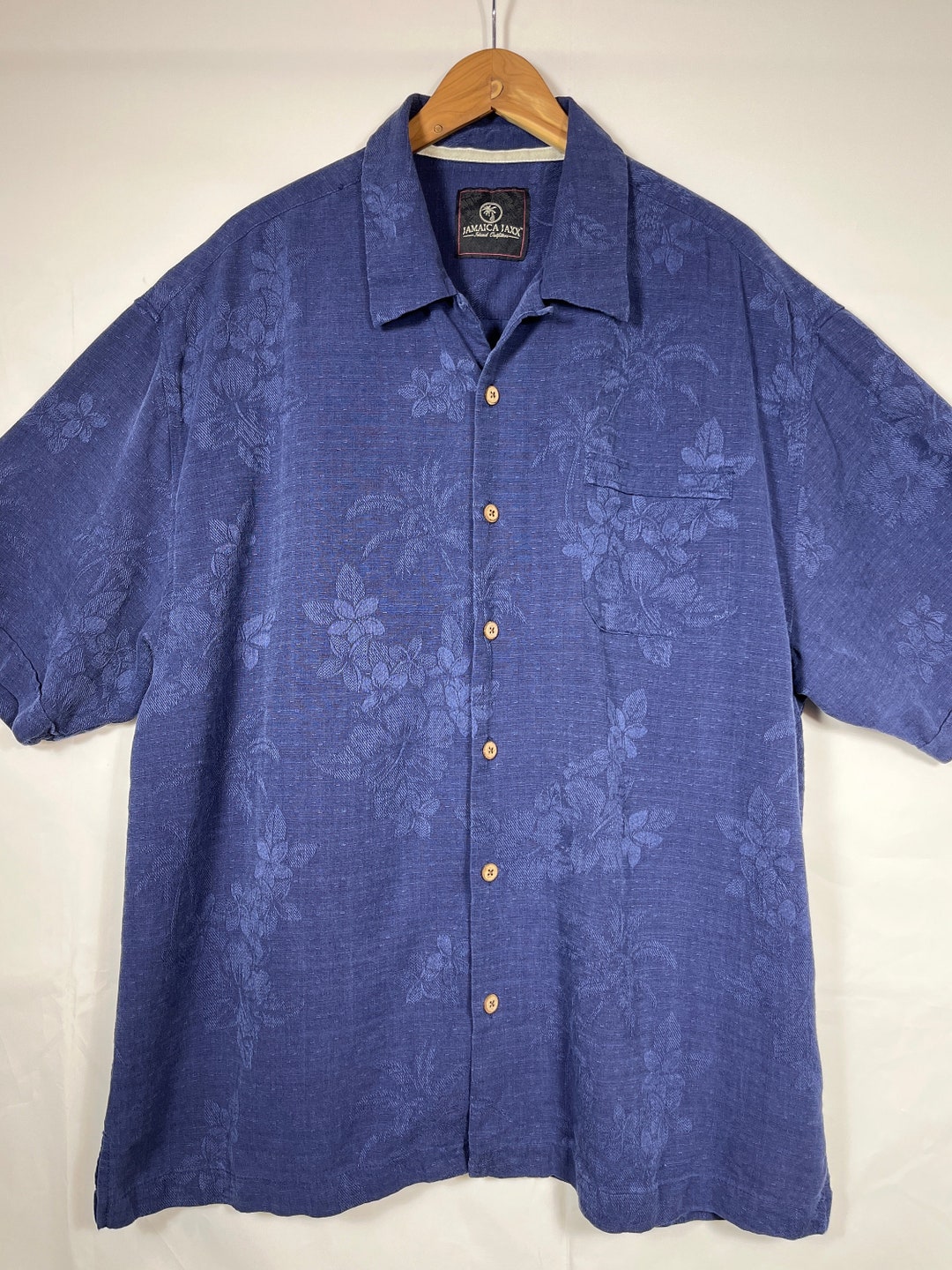 Hawaiian Shirt Blue Jamaica Jaxx Mens XXL Shirt Button Down - Etsy