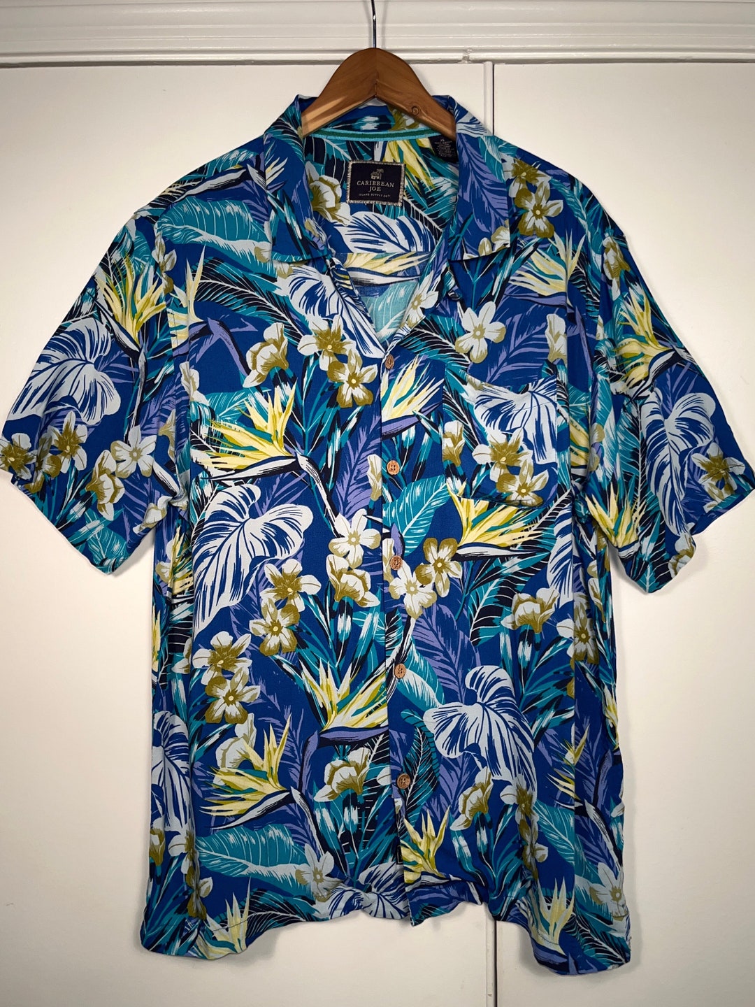 Island Shirt Caribbean Joe Button Down Short Sleeve Cocktail - Etsy