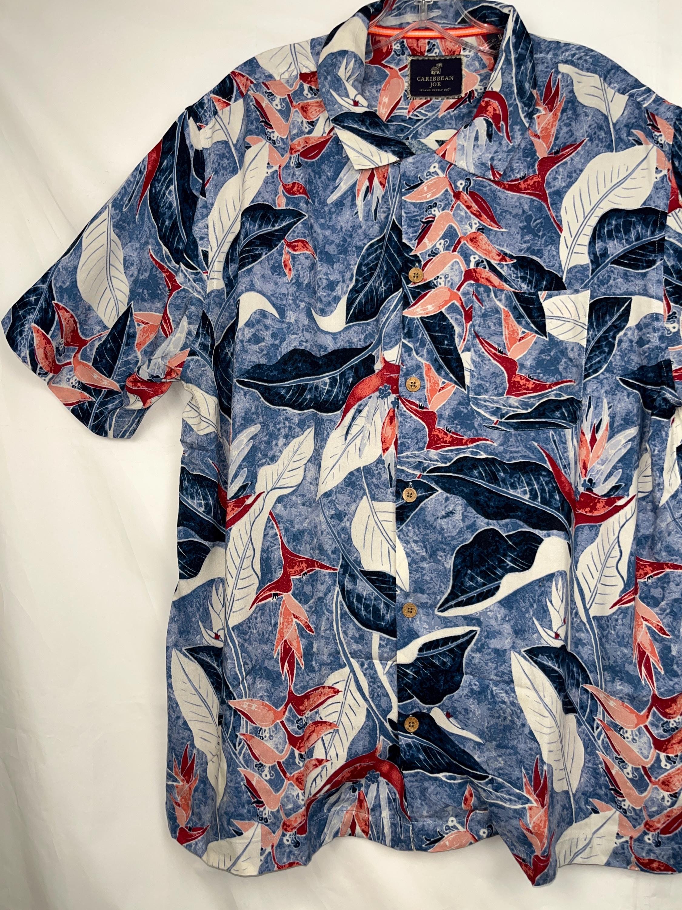 Chemise Homme Caribbean Joe Verte, Manches Courtes, Respirante - Taille M - NEUF