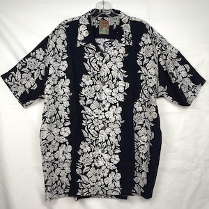 Camicia hawaiana vintage con stampa floreale: camicia abbottonata in rayon Pineapple Connection (L)
