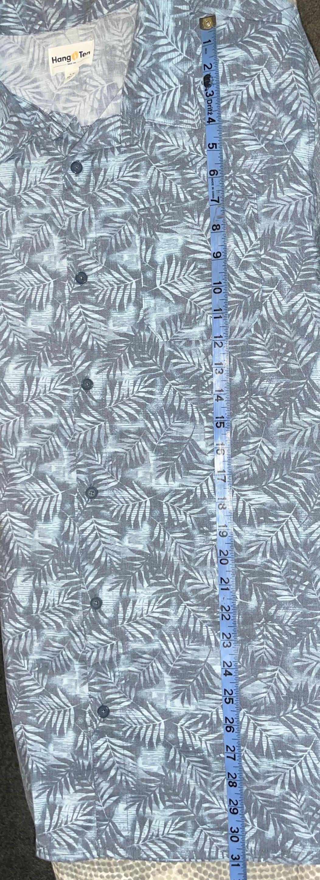 Chemise Hawaïenne Vintage HANG TEN - Surf, Motif Floral, Taille XL - Très Bon état