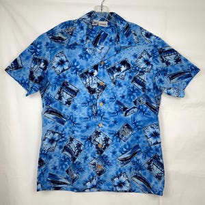 Island Shirt Stitch Hawaii Mens Medium Button Down Classic Style