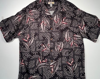 Large Caribbean Joe Pattern Button Down Casual Island Dress Shirt