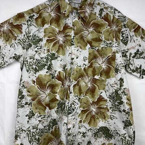 Hawaiian Shirt Stitch Vintage Short Sleeve Mens Large
