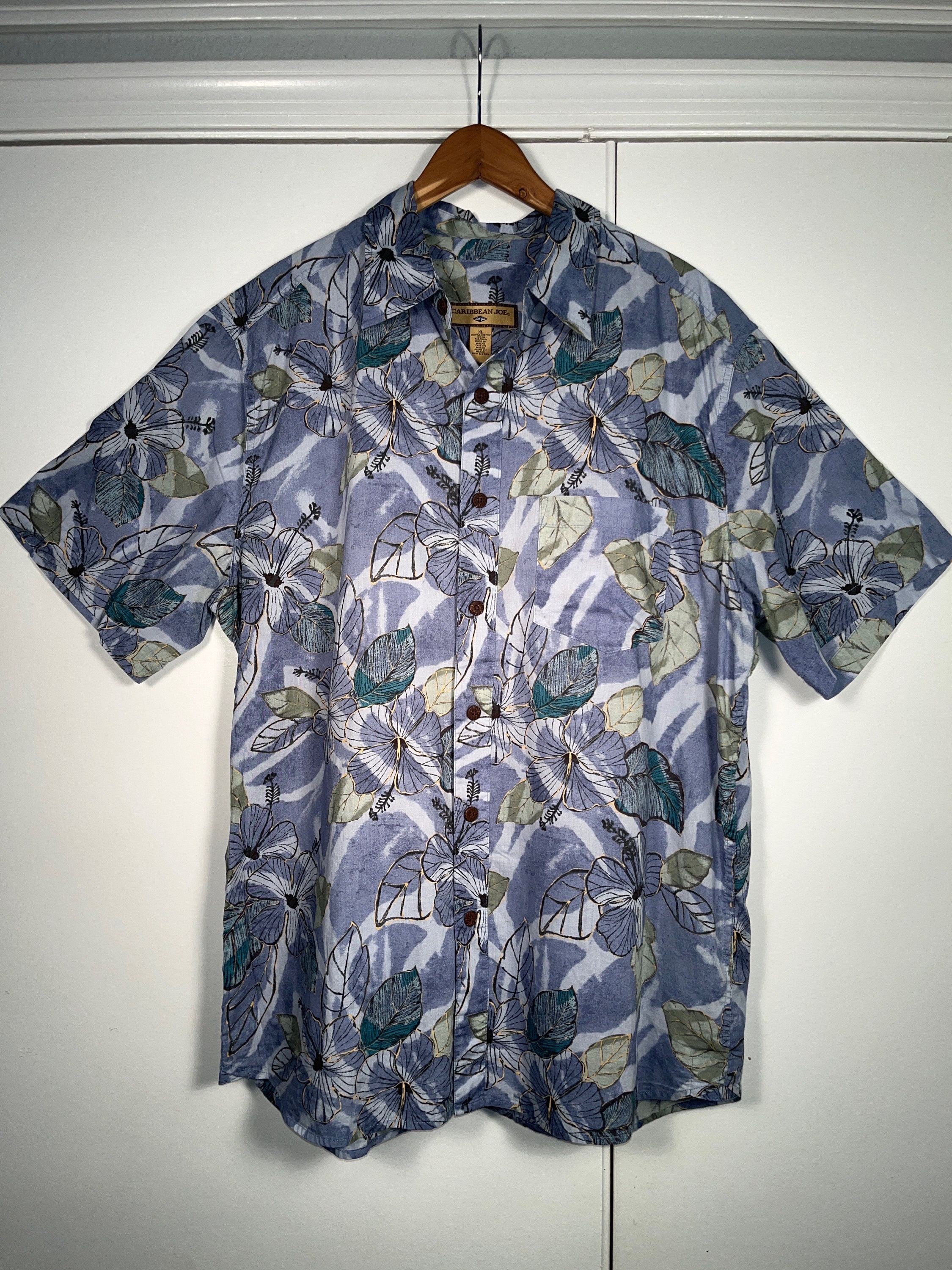 Island Shirt Caribbean Joe XL Button Down Short Sleeve 