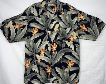 Tommy Bahama Silk Medium Herrskjorta med Kortärmad Knapp