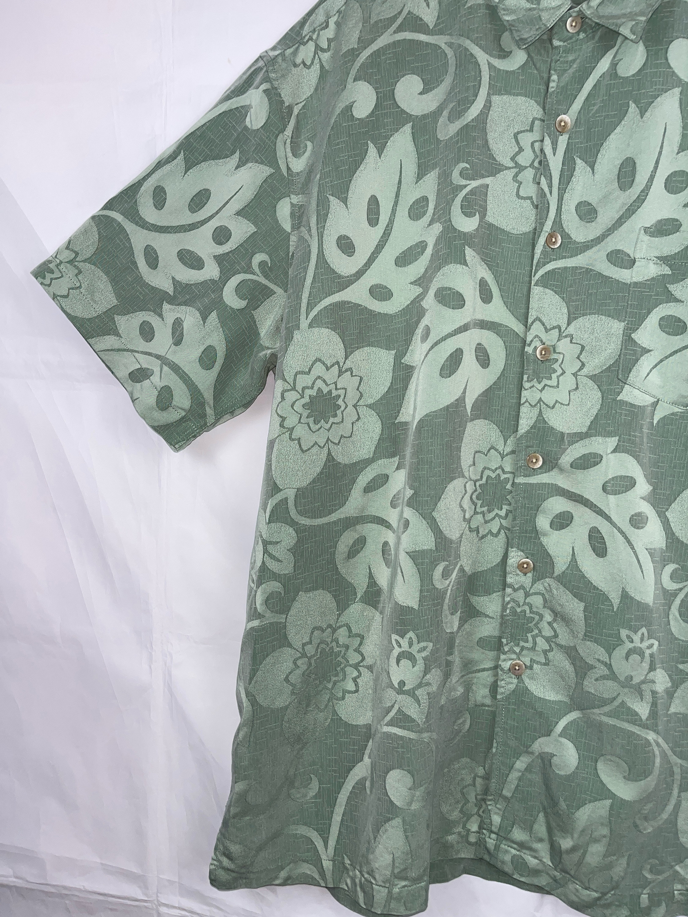 Chemise Hawaïenne Homme Kahala - Taille L, Imprimé Palmier Marron, Artisanale USA | Style Aloha Vintage