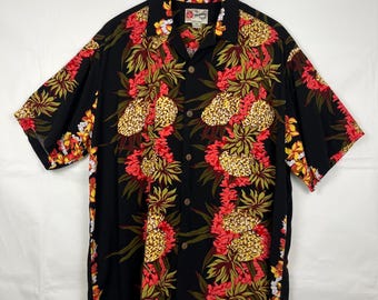 Camisa hawaiana Hilo Hattie para hombre, talla XL, manga corta, botones, original
