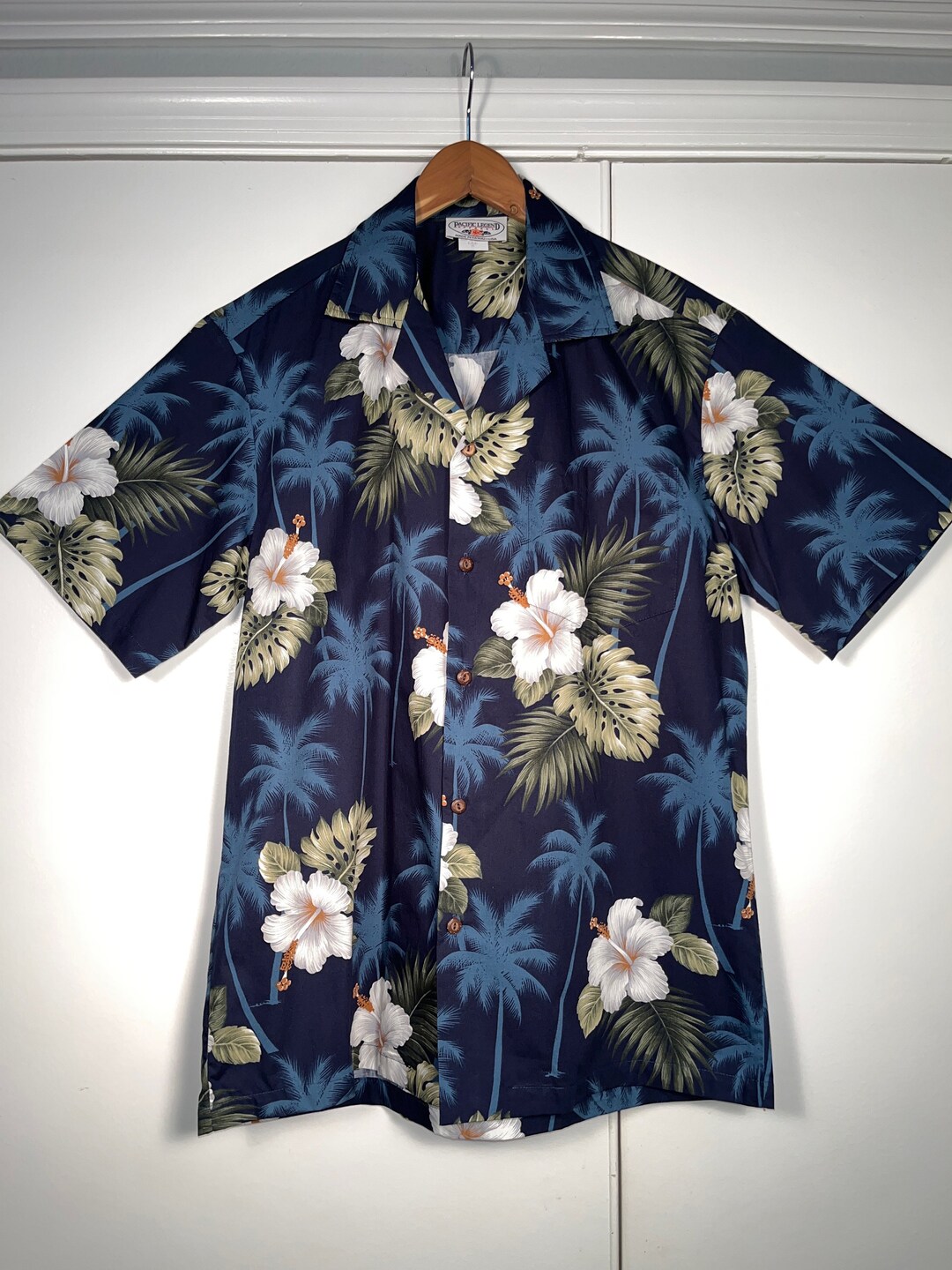 Men's Hawaiian Shirt - Surfboard Print, Poplin Cotton, Blue, Size 2X - View #13