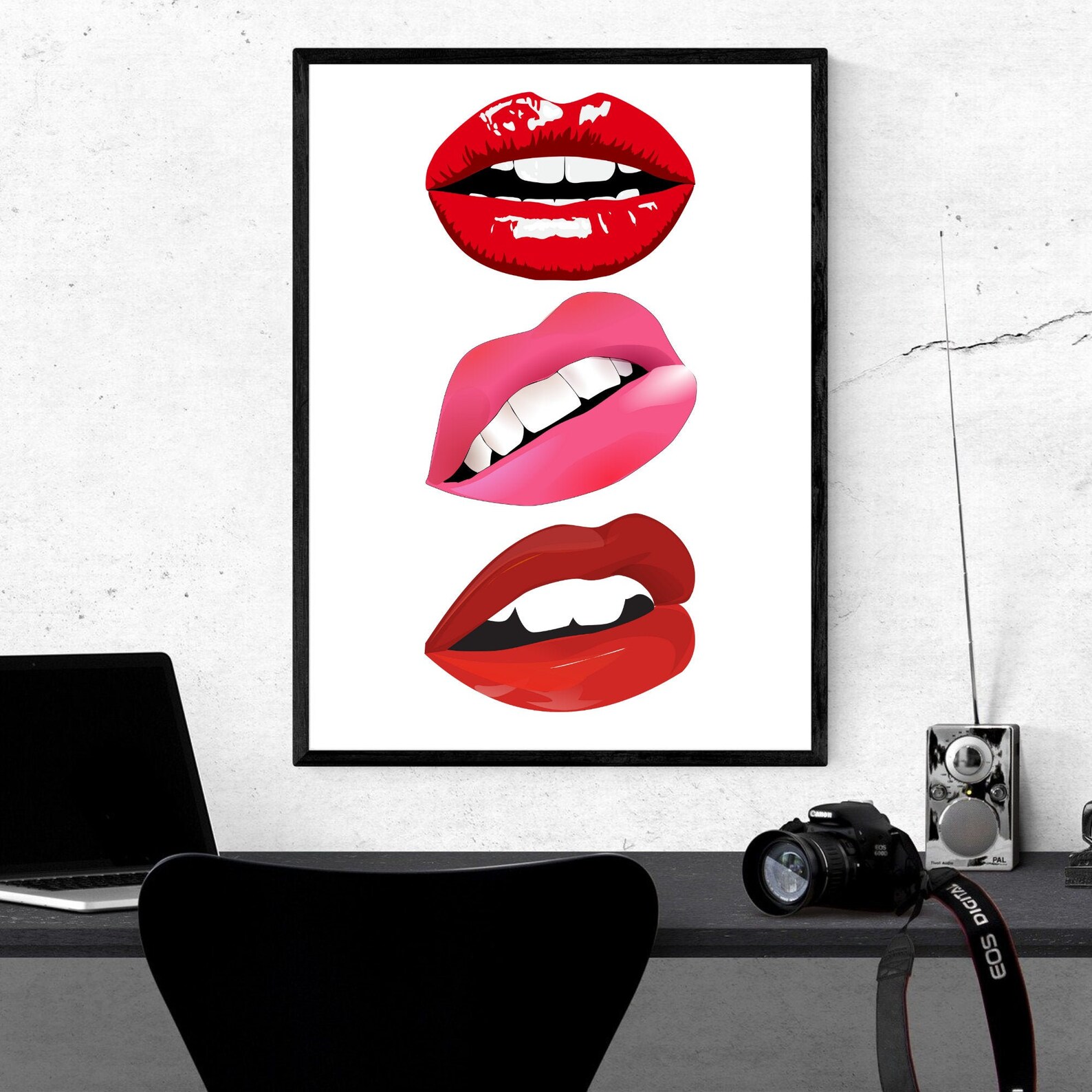 Lips Printable Wall Art Downloadable Lips Wall Decor Digital Etsy