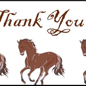 Horse Thank You Card - Etsy